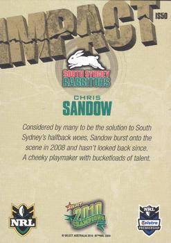 2010 NRL Champions - Impact Signature Gold #IS50 Chris Sandow Back